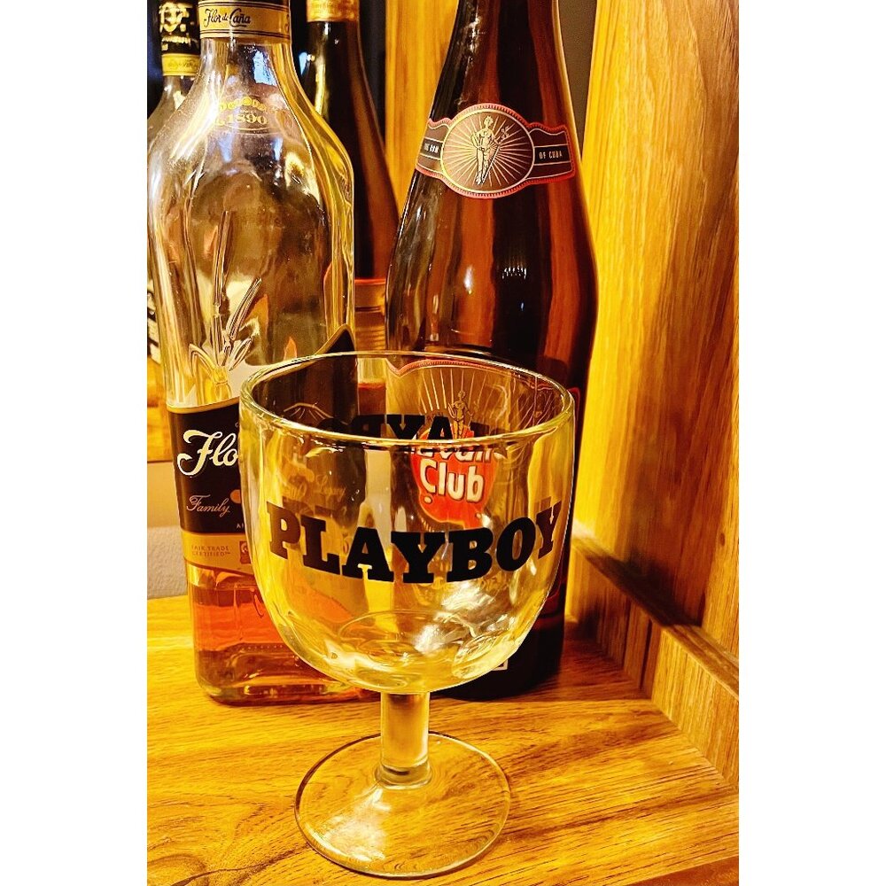 Vintage Beer Glass, PLAYBOY 1970s Beer Goblet, Beer Glass, Dimpled Glass
